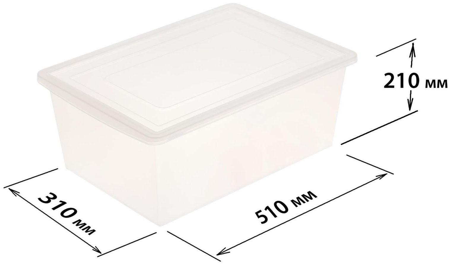 Ящик универсальный для хранения с крышкой, объём 30л, цвет прозрачно-матовый
