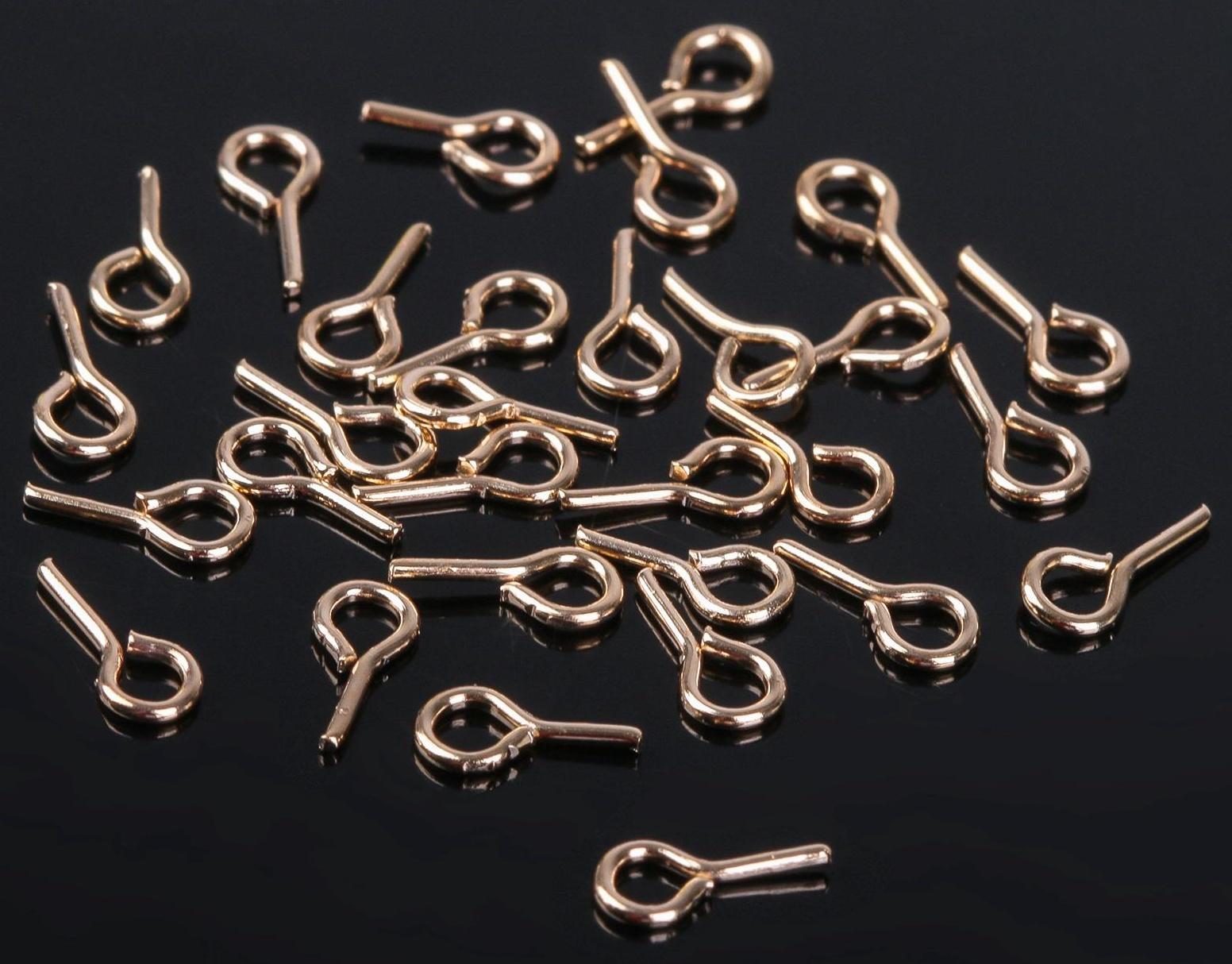 Держатель для кулона клеевой, 7 х 3 мм (набор 30шт), цвет золото