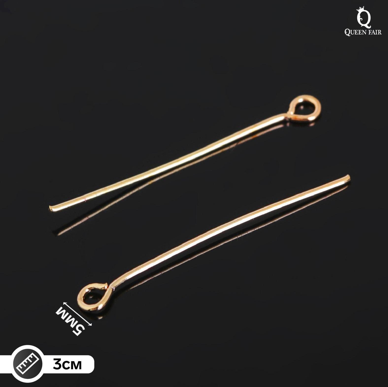 Штифт с петлёй СМ-1083, 3 см, упаковка 100 гр, цвет золото