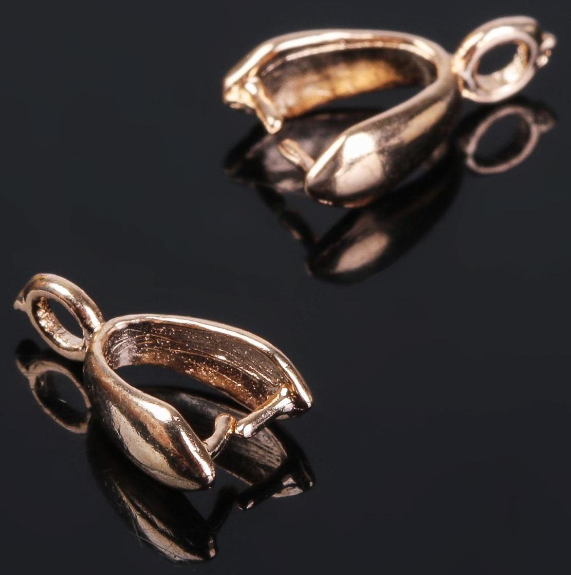 Держатель для кулона, цвет золото, 11*7 мм (набор 5шт)