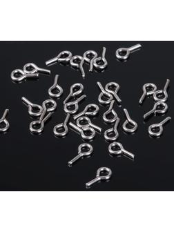 Держатель для кулона клеевой, 7*3 мм (набор 30шт), цвет серебро