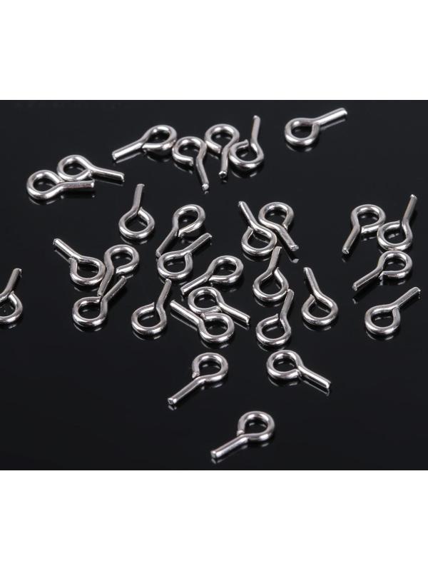 Держатель для кулона клеевой, 7*3 мм (набор 30шт), цвет серебро