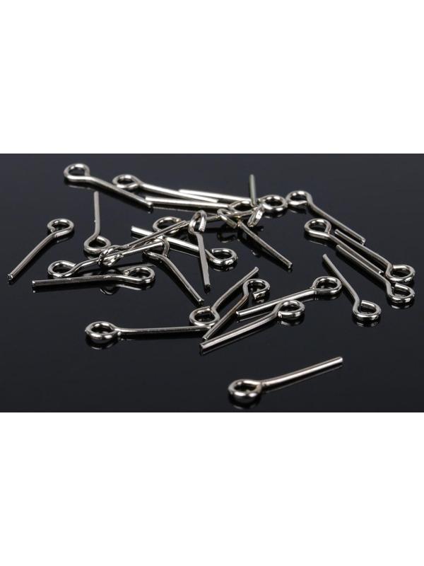 Штифт с петлёй СМ-1075, 1,4 см, (набор 100 гр, ±1000 шт), цвет серебро