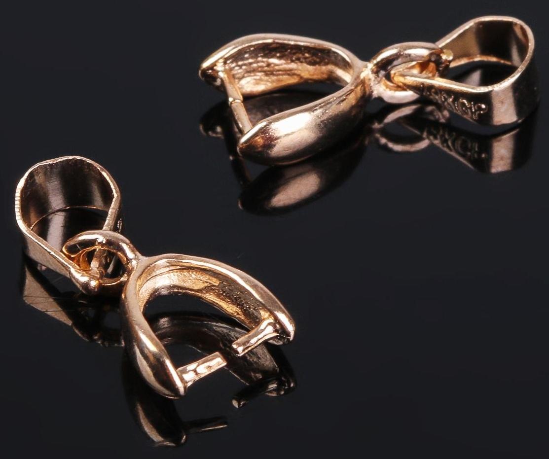 Держатель для кулона, 14*6 мм (набор 5шт), цвет золото