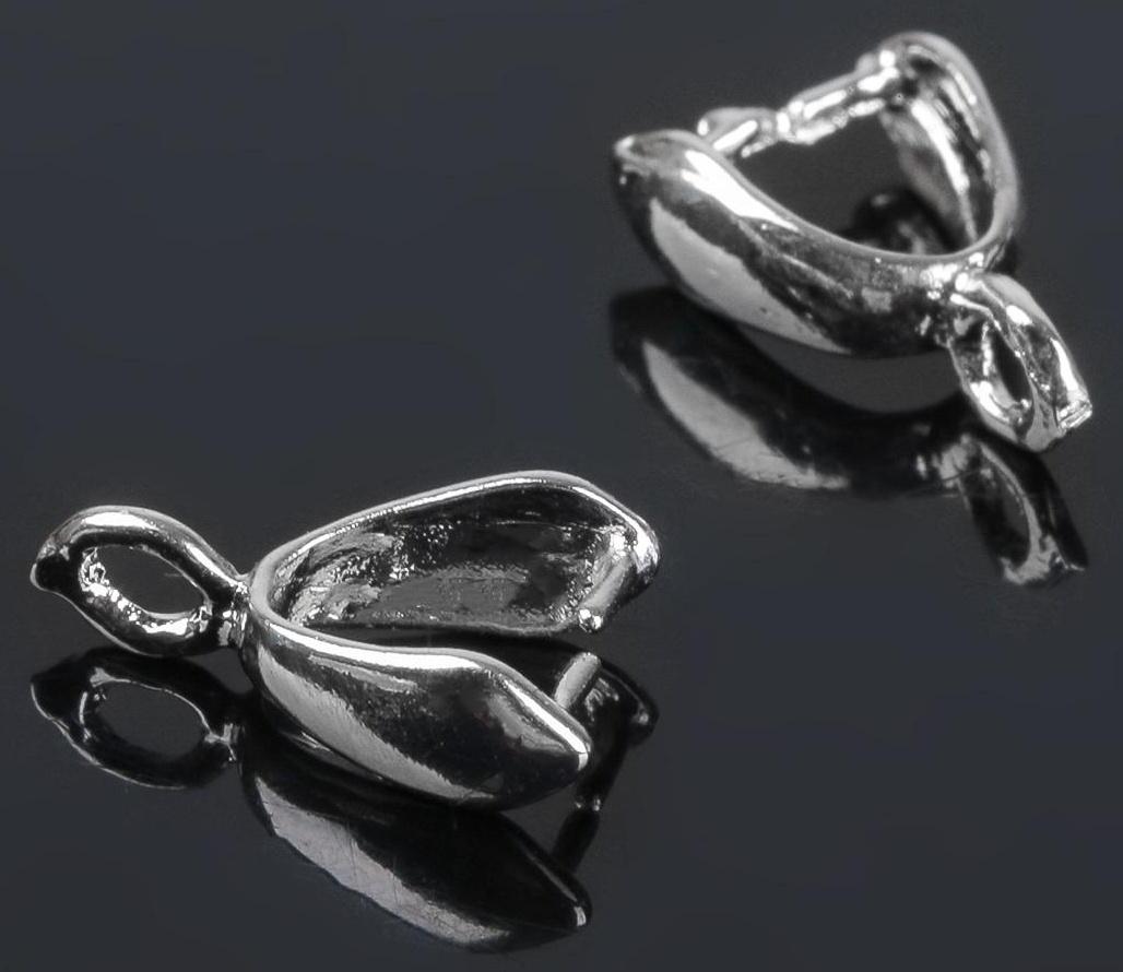 Держатель для кулона, 11*7 мм (набор 5шт), цвет серебро