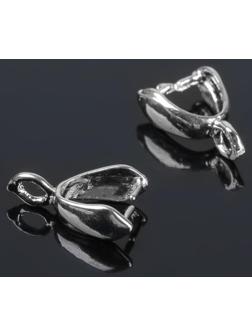 Держатель для кулона, 11*7 мм (набор 5шт), цвет серебро