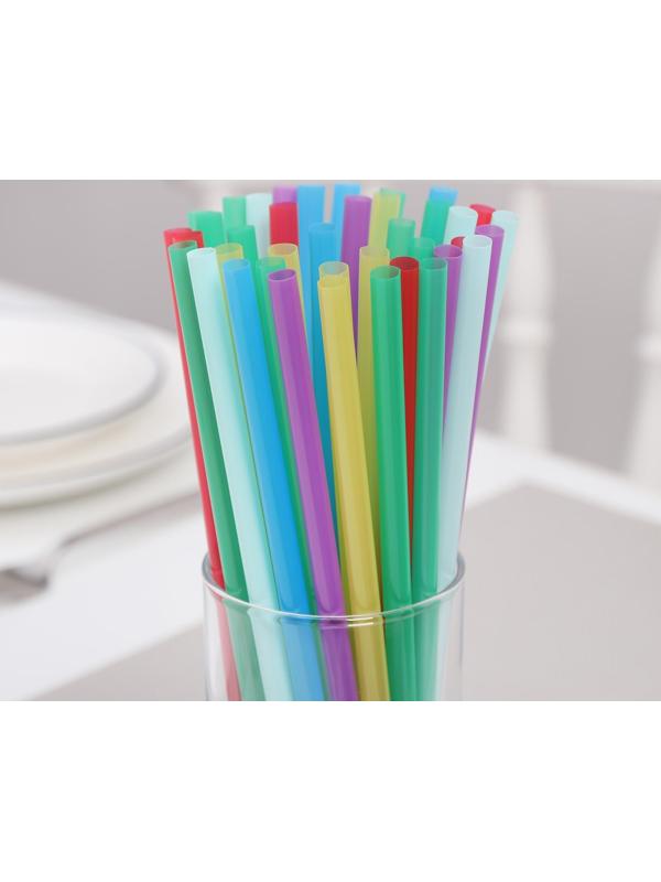 Набор одноразовых трубочек для коктейля Fresh, 0,7×21 см, 250 шт, цвет МИКС