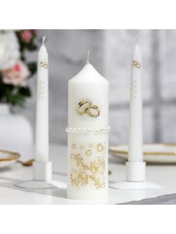 Набор свадебных свечей с бусинами 