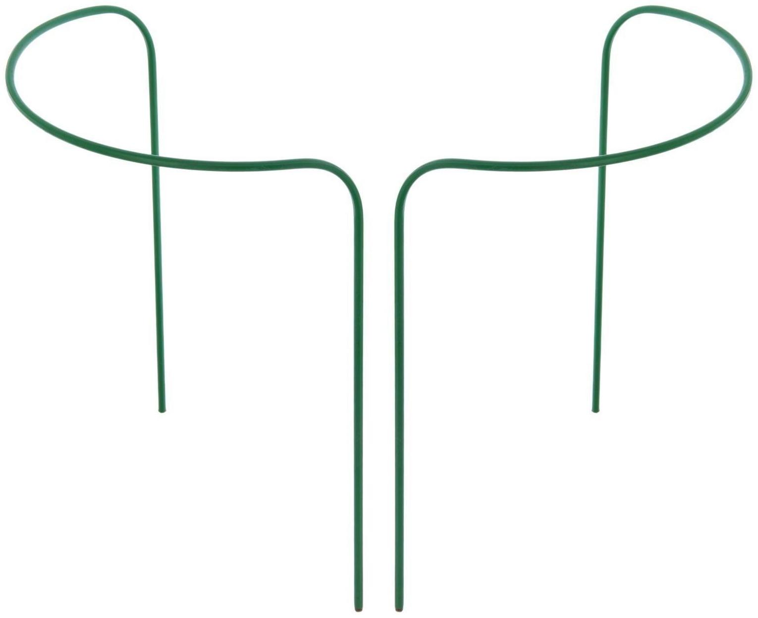 Кустодержатель, d = 40 см, h = 60 см, ножка d = 1 см, металл, набор 2 шт., зелёный