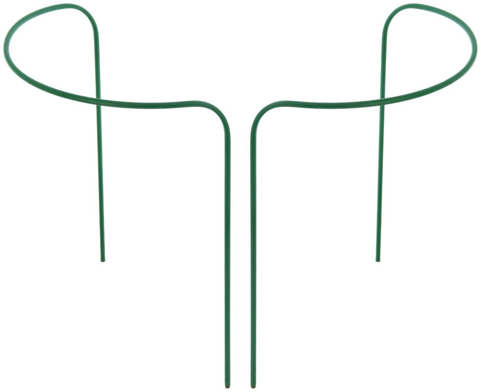 Кустодержатель, d = 80 см, h = 90 см, ножка d = 1 см, металл, набор 2 шт., зелёный