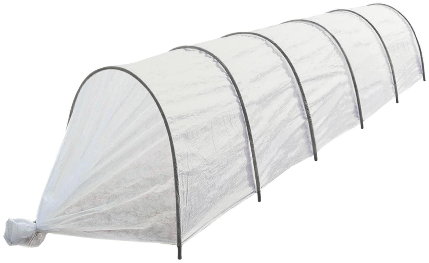 Парник прошитый, длина 5 м, 6 дуг из металла, дуга L = 3 м, d = 10 мм, спанбонд 60 г/м², «Весна»