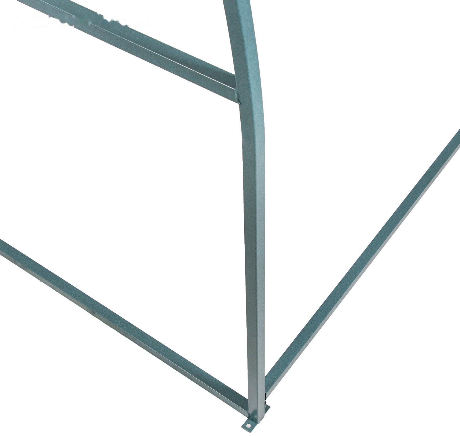 Каркас теплицы, 4 × 3 × 2 м, шаг 1 м, профиль 20 × 20 мм, толщина металла 1 мм, без поликарбоната, половинчатые арки