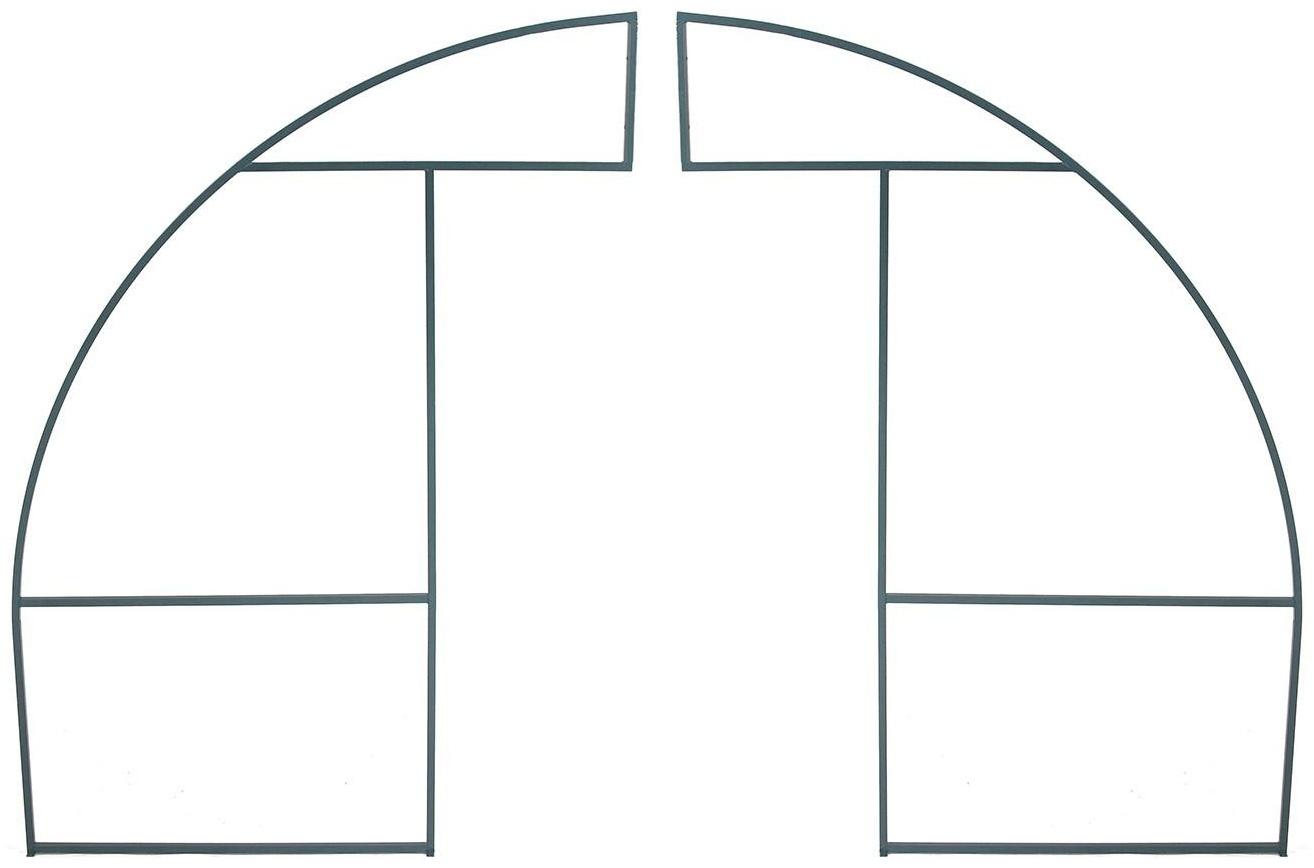 Каркас теплицы, 4 × 3 × 2 м, шаг 1 м, профиль 20 × 20 мм, толщина металла 1 мм, без поликарбоната, половинчатые арки