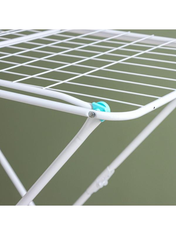 Сушилка для белья напольная складная, рабочая длина 20 м, цвет белый