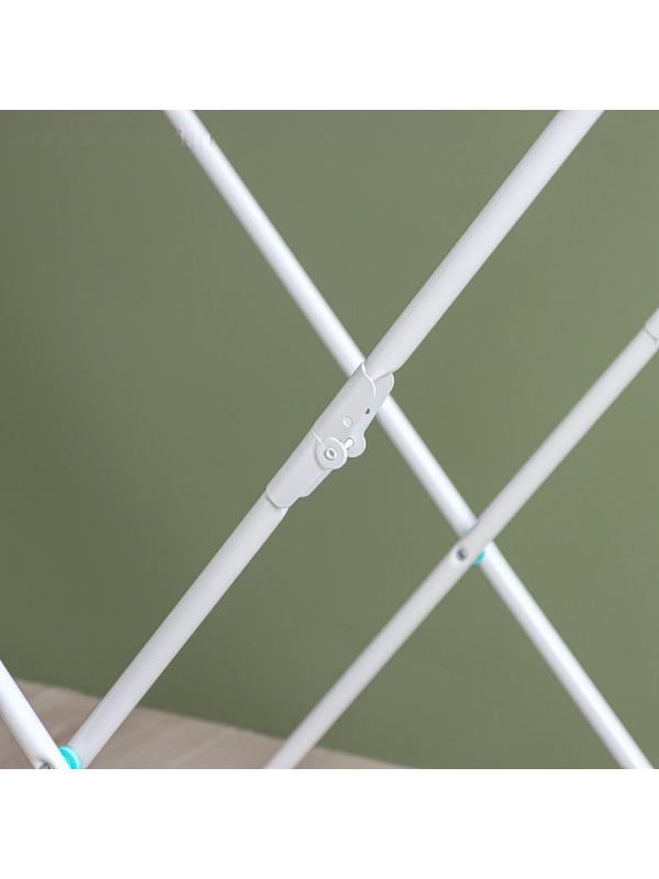 Сушилка для белья напольная складная, рабочая длина 20 м, цвет белый