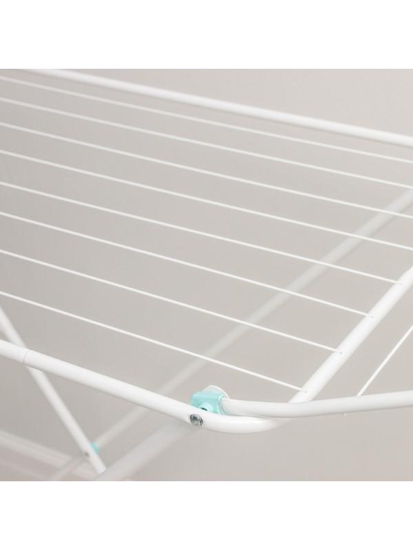 Сушилка для белья напольная складная, рабочая длина 20 м, цвет белый