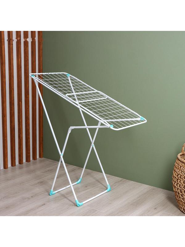 Сушилка для белья напольная складная, рабочая длина 20 м, цвет белый