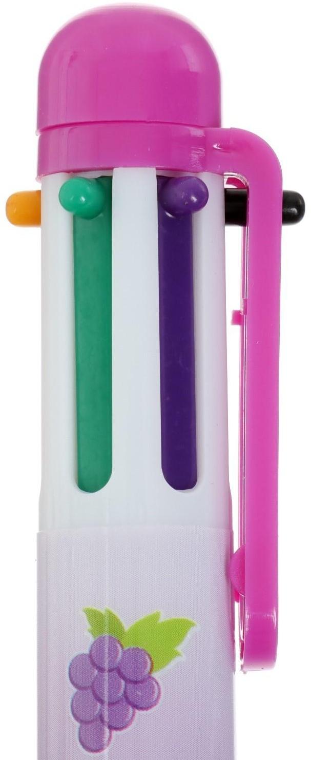 Ручка шариковая Calligrata, автоматическая, 6-ти цветная, с рисунком, МИКС