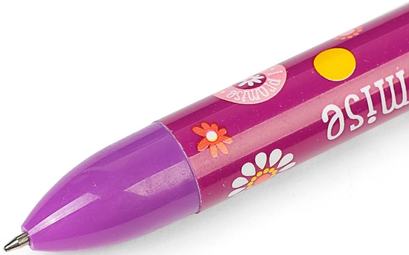 Ручка шариковая Calligrata, автоматическая, 6-ти цветная, с рисунком, МИКС