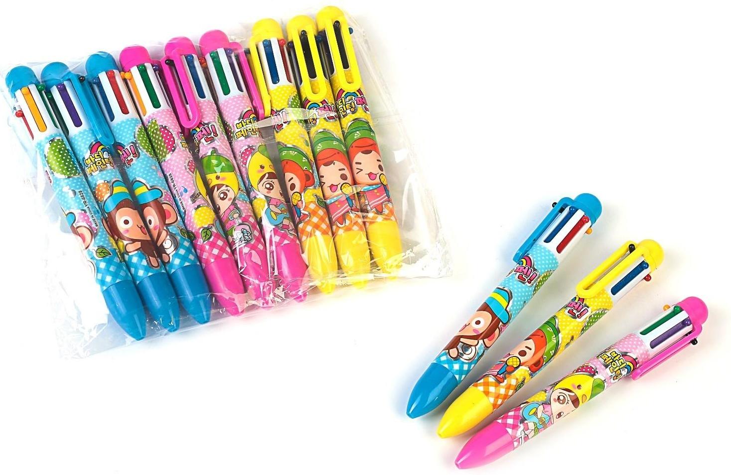 Ручка шариковая Calligrata, автоматическая, 6-ти цветная, с рисунком, МИКС