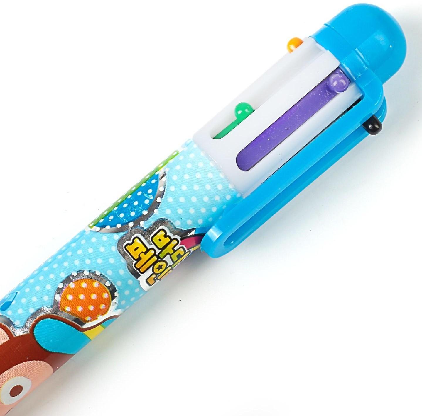 Ручка шариковая Calligrata, автоматическая, 6-ти цветная, с рисунком, МИКС