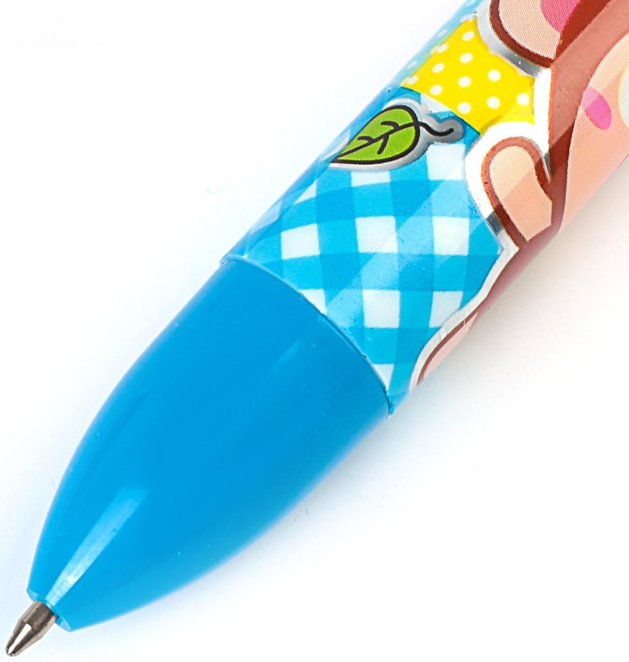 Ручка шариковая Calligrata, автоматическая, 6-ти цветная, с рисунком, МИКС