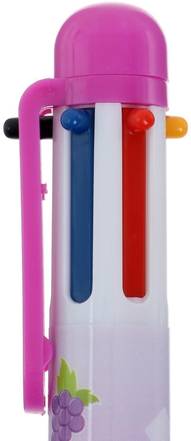 Ручка шариковая Calligrata, автоматическая, 6-ти цветная, с рисунком, МИКС