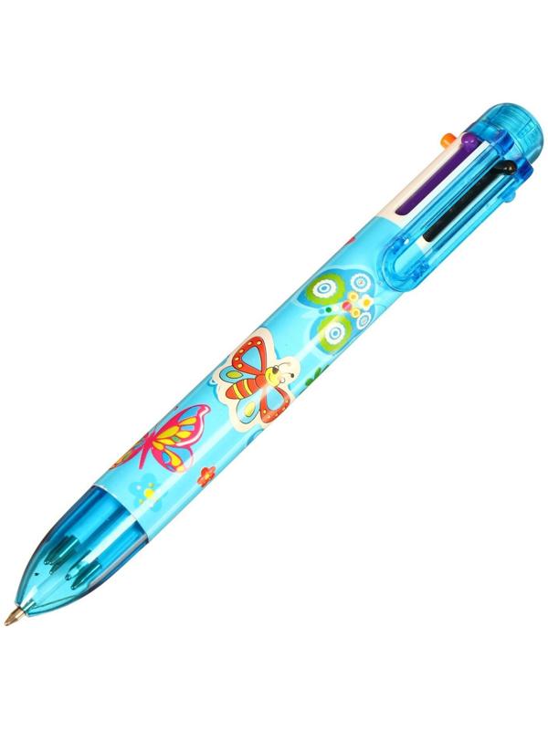 Ручка шариковая Calligrata, автоматическая, 6-ти цветная, с рисунком, МИКС