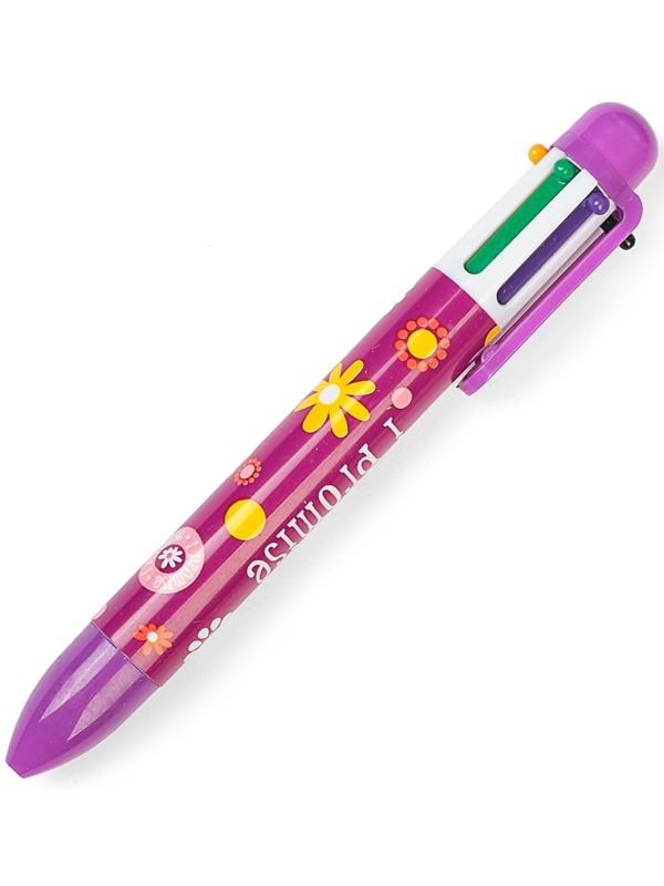 Ручка шариковая Calligrata, автоматическая, 6-ти цветная, с рисунком, МИКС