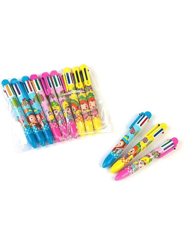 Ручка шариковая Calligrata, автоматическая, 6-ти цветная, с рисунком, МИКС