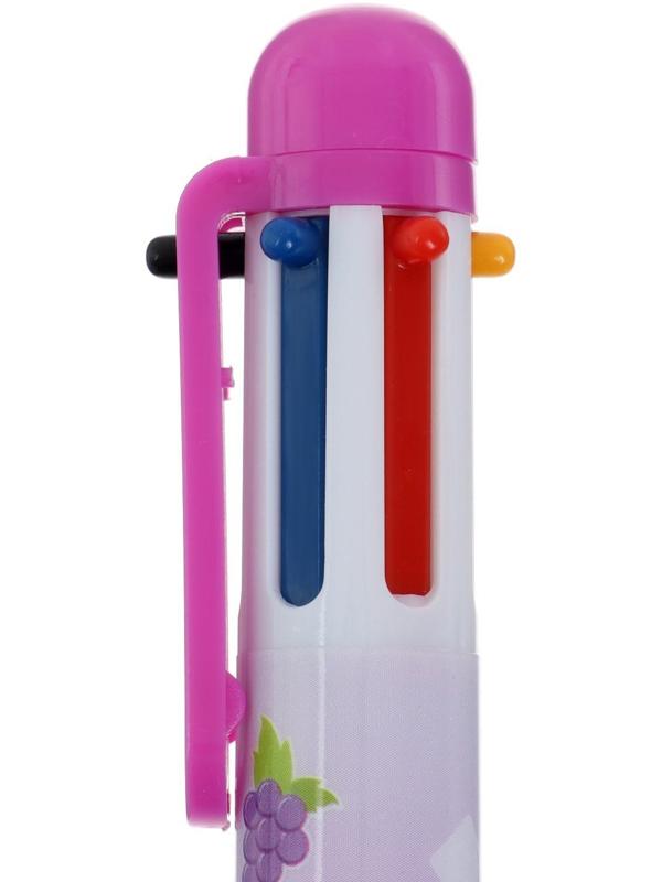 Ручка шариковая Calligrata, автоматическая, 6-ти цветная, с рисунком, МИКС