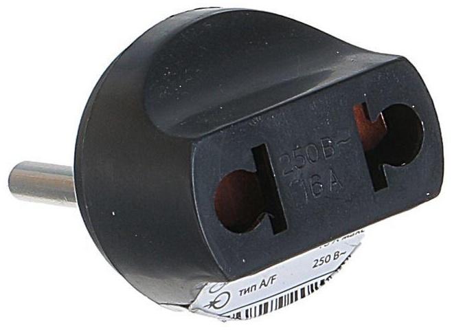 Переходник TDM, 16 A, 250 В, тип С1-В - тип A/F, круглый, черный