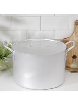 Котёл, 20 л, металлическая крышка, цвет хромированный