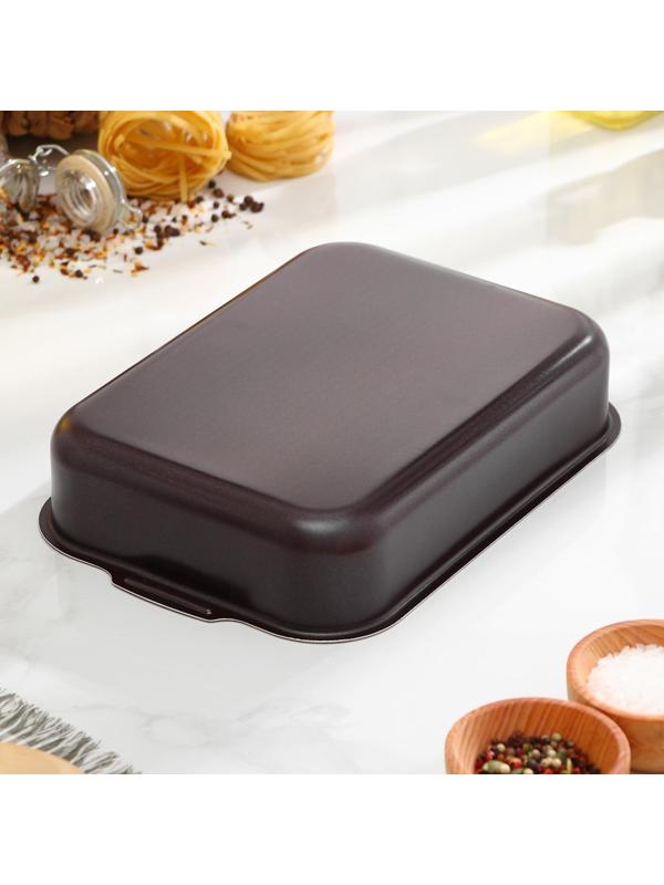 Противень «Хозяюшка», 19×25 см, антипригарное покрытие, цвет бордовый