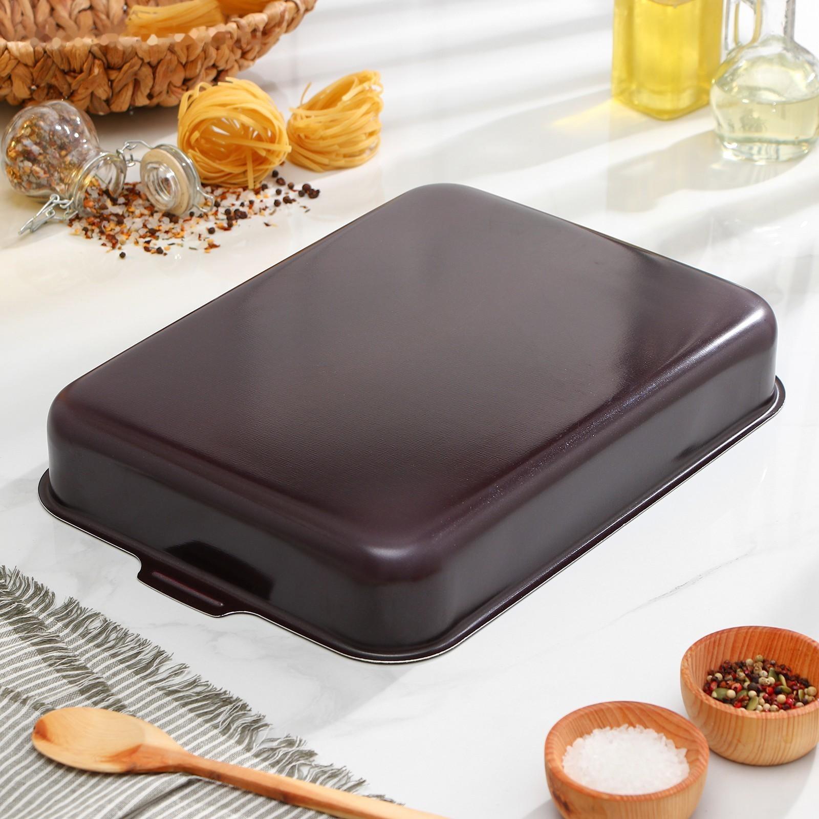 Противень «Хозяюшка», 27×35 см, антипригарное покрытие, цвет бордовый