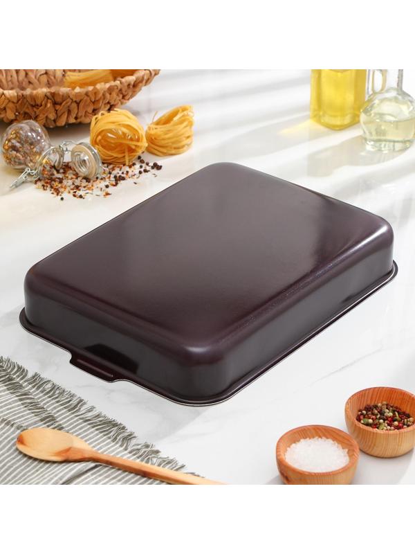 Противень «Хозяюшка», 27×35 см, антипригарное покрытие, цвет бордовый