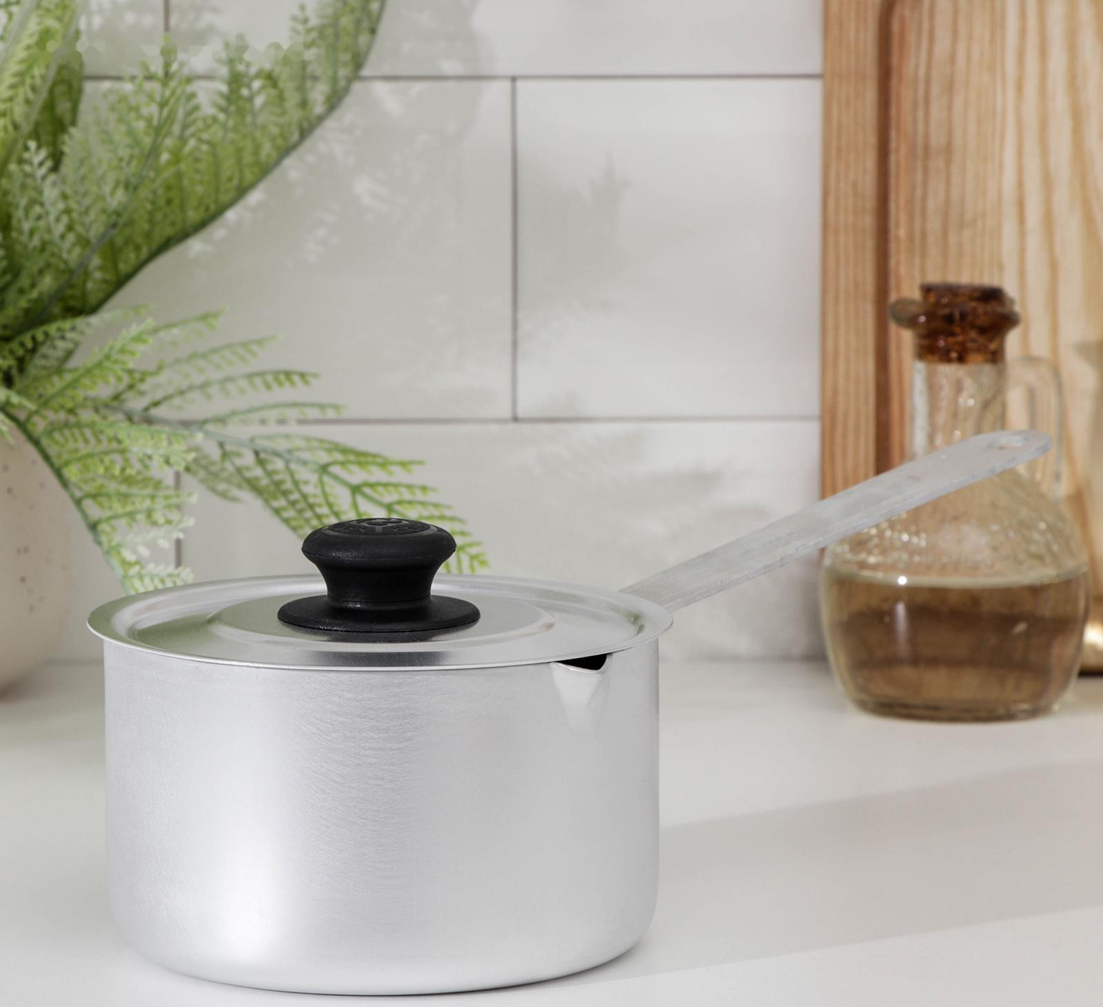 Ковш, 750 мл, металлическая ручка, металлическая крышка, цвет хромированный