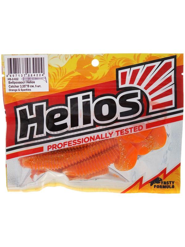 Виброхвост Helios Catcher Orange & Sparkles, 9 см, 5 шт. (HS-2-022)