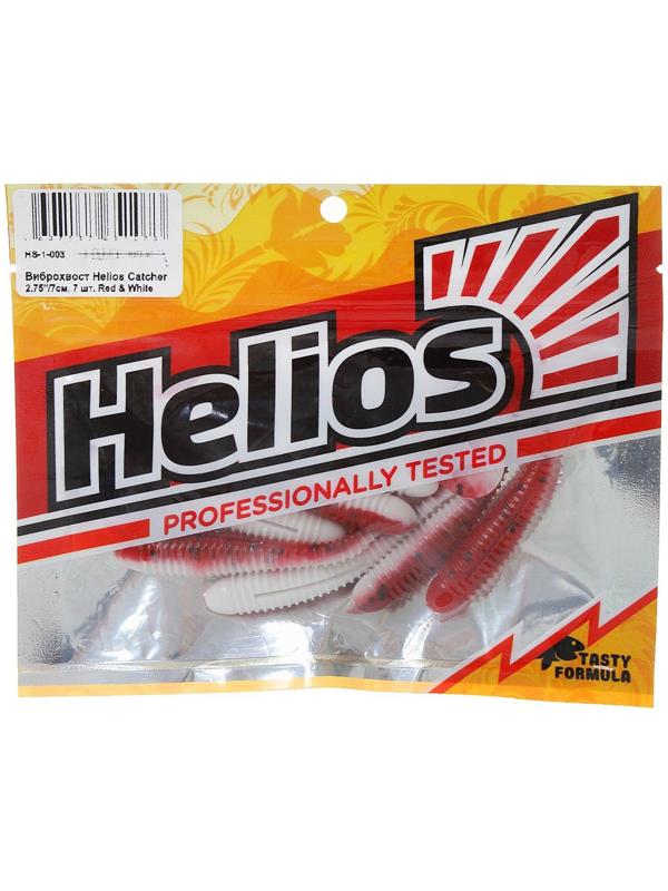 Виброхвост Helios Catcher Red & White, 7 см, 7 шт. (HS-1-003)