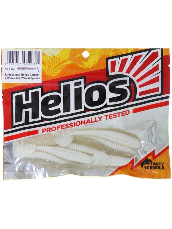 Виброхвост Helios Catcher White & Sparkles, 7 см, 7 шт. (HS-1-002)