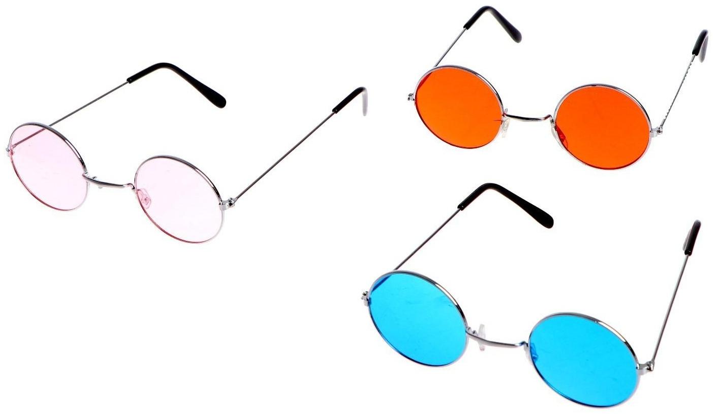 Карнавальные очки «Круглые», цвета МИКС