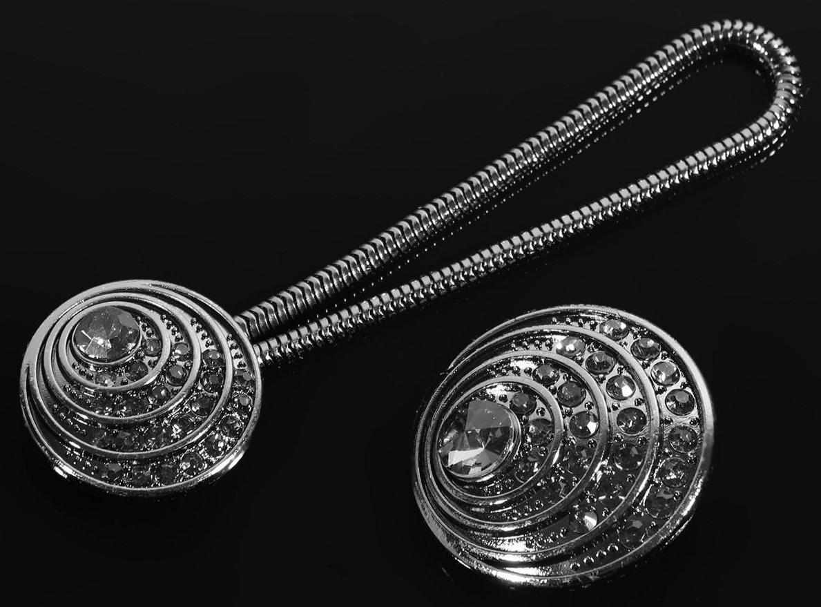 Декоративная застёжка, d = 2,5/3 см, цвет чёрный