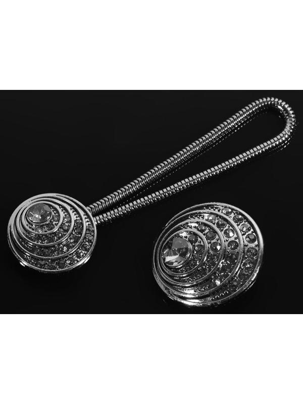 Декоративная застёжка, d = 2,5/3 см, цвет чёрный