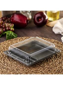 Контейнер с крышкой одноразовый для суши, 16×18×4 см, 770 мл, цвет чёрный