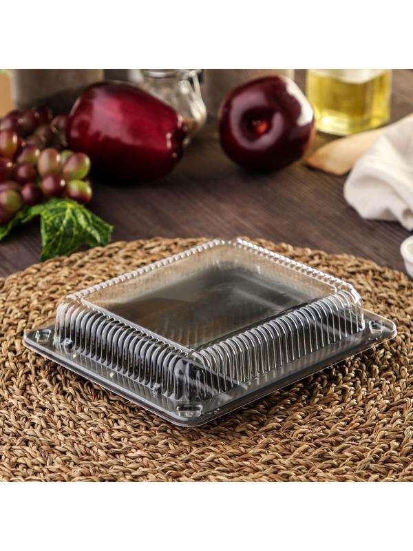 Контейнер с крышкой одноразовый для суши, 16×18×4 см, 770 мл, цвет чёрный