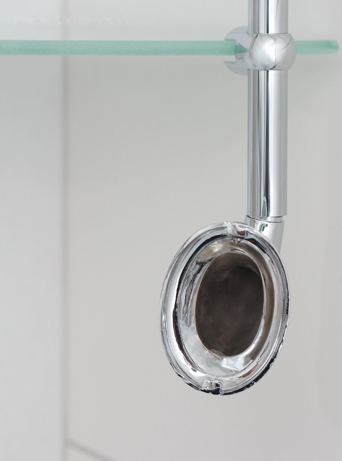 Полка угловая Accoona A11110-3, 3-х ярусная, стекло, цвет хром