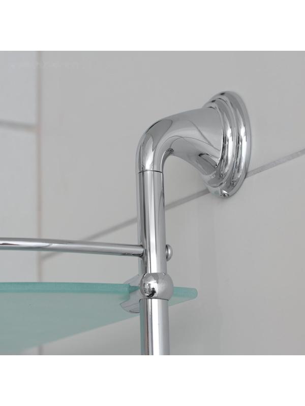 Полка угловая Accoona A11110-3, 3-х ярусная, стекло, цвет хром