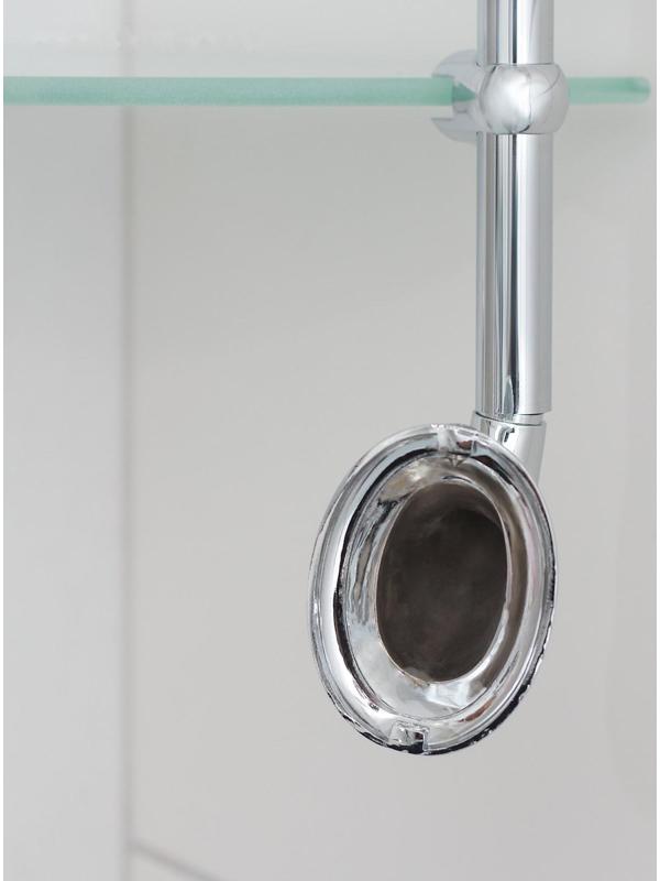 Полка угловая Accoona A11110-3, 3-х ярусная, стекло, цвет хром