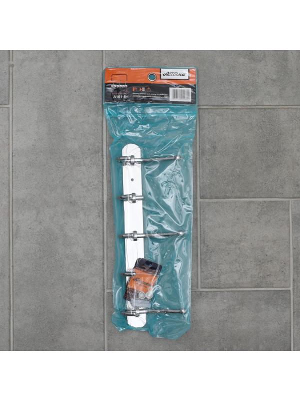 Крючок настенный на планке Accoona А161-5, 5 шт, цвет хром