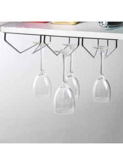 Сушилка для бокалов Доляна, 3 направляющих, 34×6,5×33 см